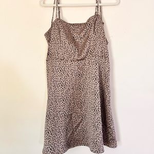 Satin leopard print dress size L